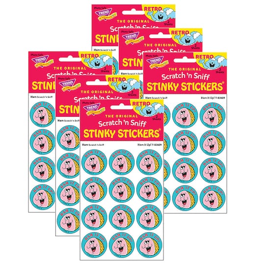 TREND Enterprises&#xAE; Ham It Up! Ham Scented Stickers, 6 Packs of 24